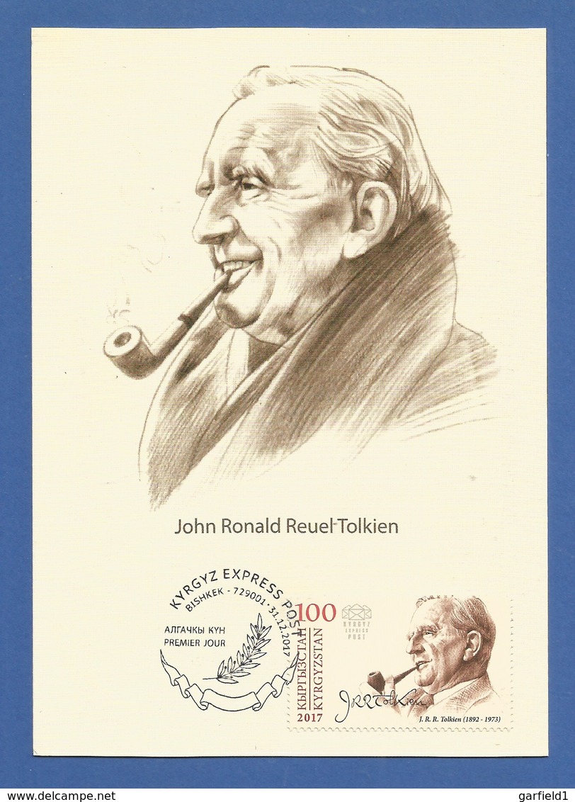 Kirgisistan 2017  Stamp-World  Nr. 1148 , Persönlichkeiten - John Ronald Reuel Tolkien - Maxi Card - Premier Jour  31.12 - Kirghizistan