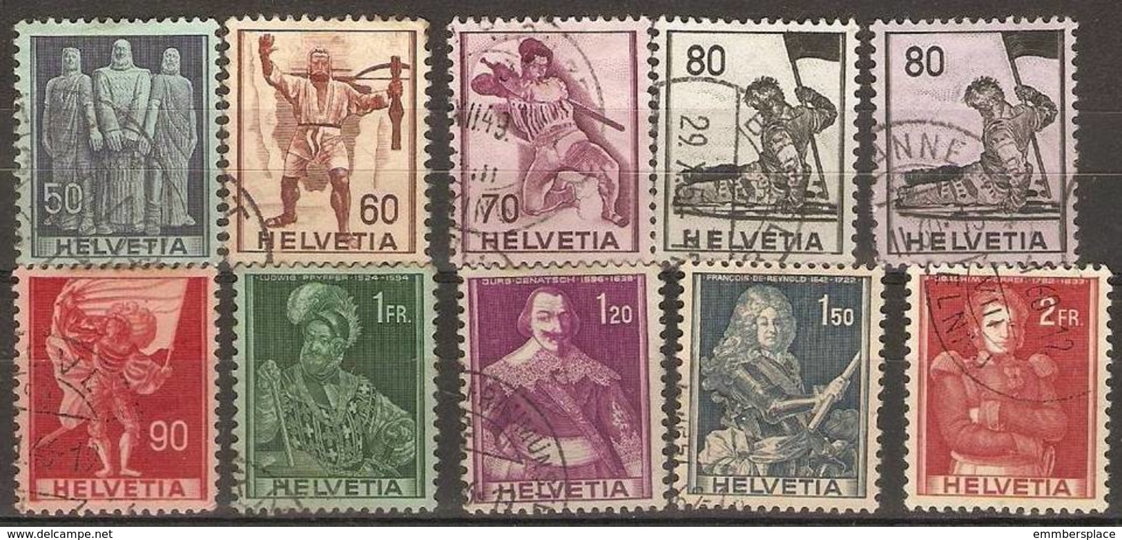 Switzerland - 1941 Historical Used   SG 405-13 - Used Stamps