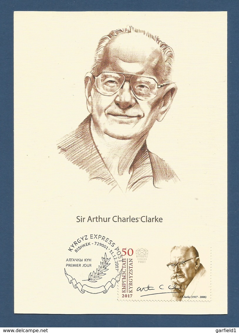 Kirgisistan 2017  Stamp-World  Nr. 1145 , Persönlichkeiten - Sir Arthur Ch. Clarke - Maxi Card - Premier Jour 31.1.2017 - Kirgisistan