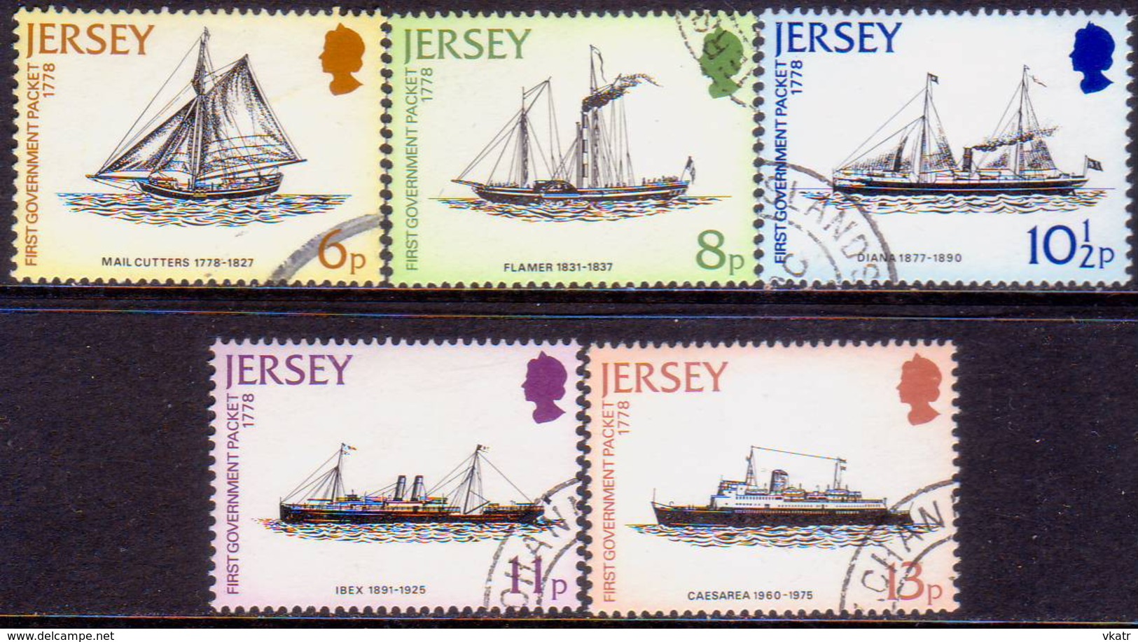 JERSEY 1978 SG #197-201 Compl.set Used Mail Packet Service - Jersey