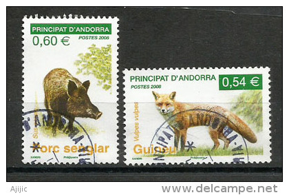 Le Sanglier & Le Renard Roux.  Deux Timbres Oblitérés  1 ère Qualité - Used Stamps