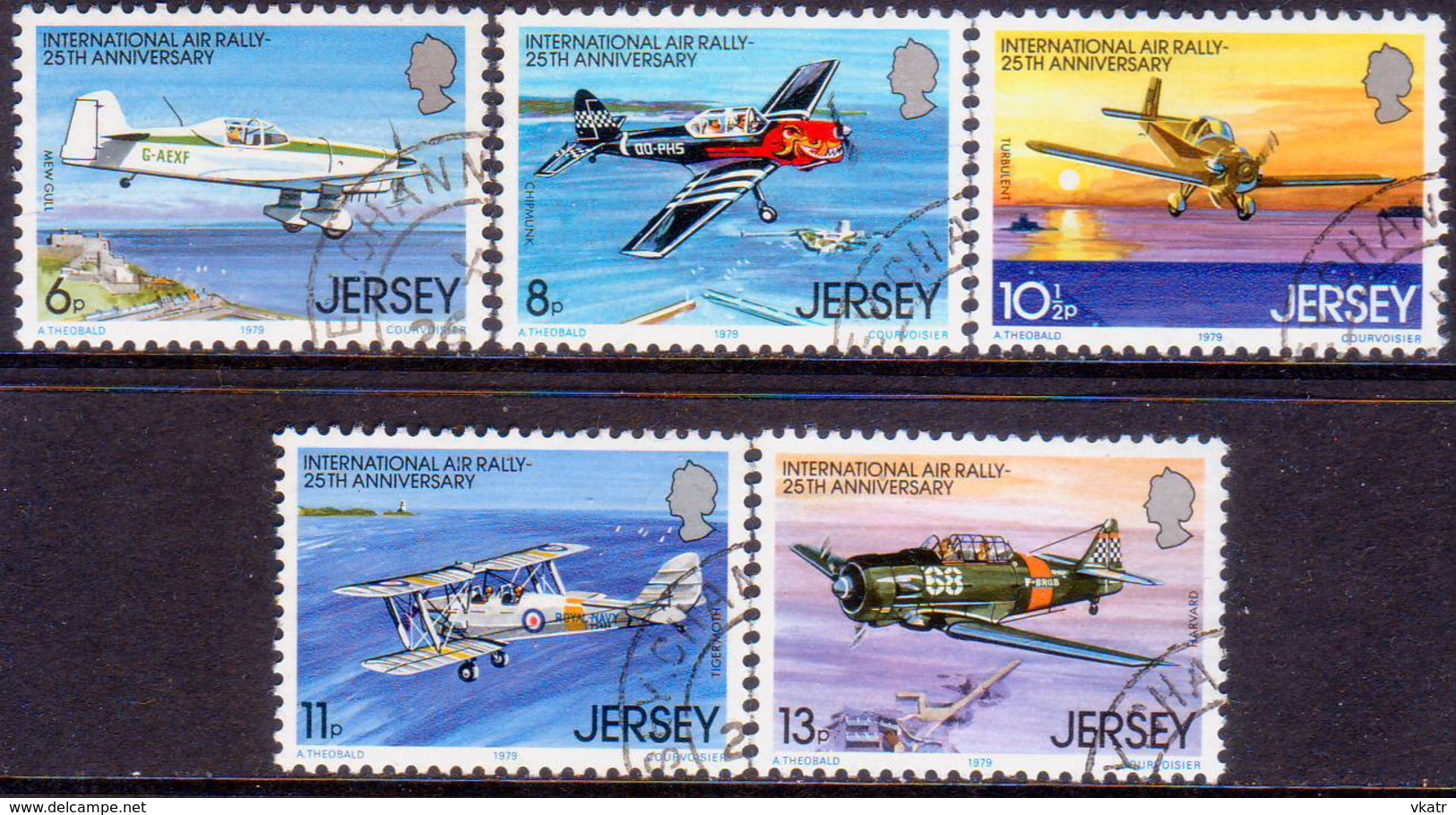 JERSEY 1979 SG #208-12 Compl.set Used International Air Rally - Jersey