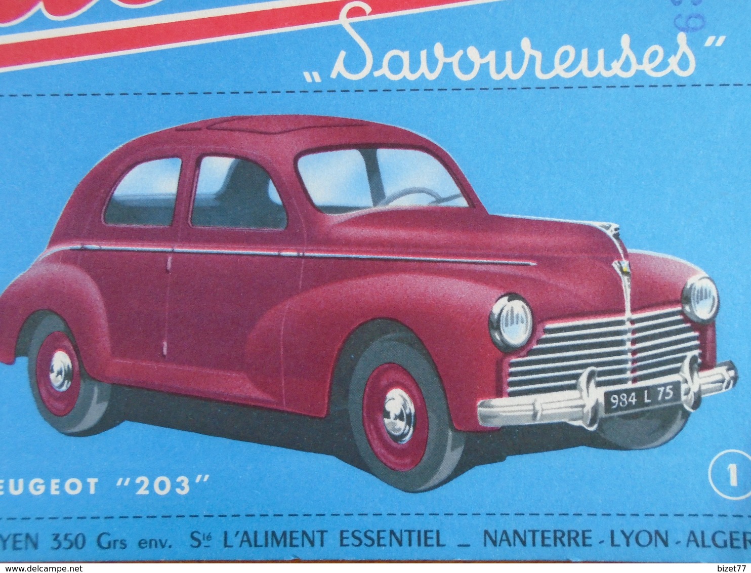 AUTOMOBILE / PEUGEOT 203 N° 1 / BISCOTTES HEUDEBERT - Other & Unclassified