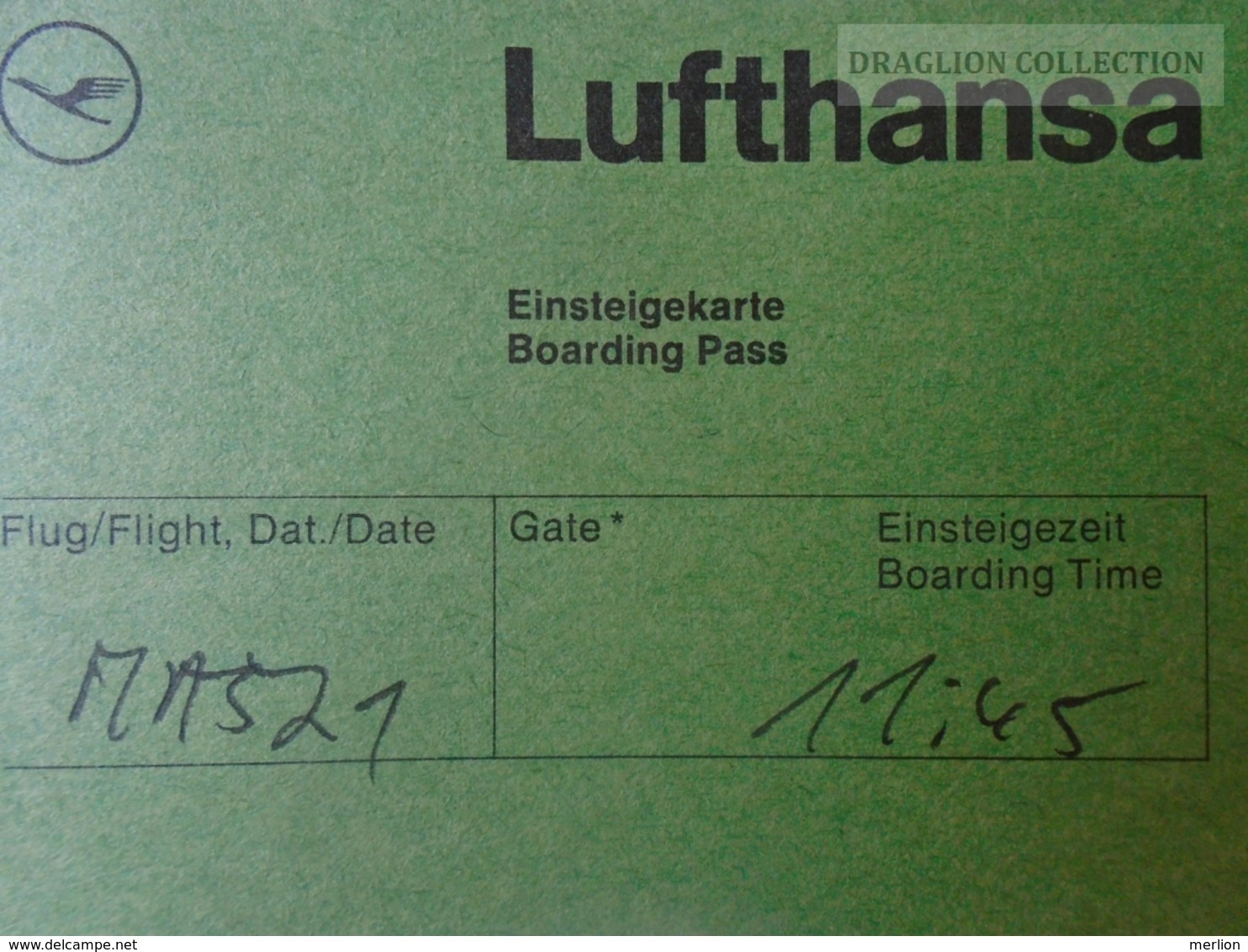 ZA101.14   Airplane - LUFTHANSA Airline  - Boarding Pass MA521 - Boarding Passes