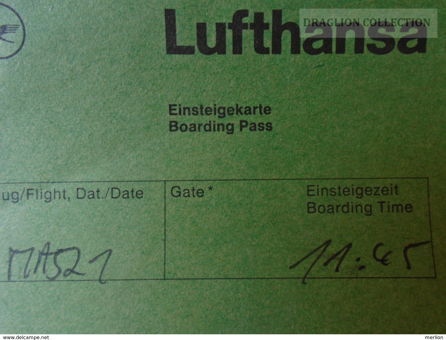 ZA101.15   Airplane - LUFTHANSA Airline  - Boarding Pass MA521 - Cartes D'embarquement