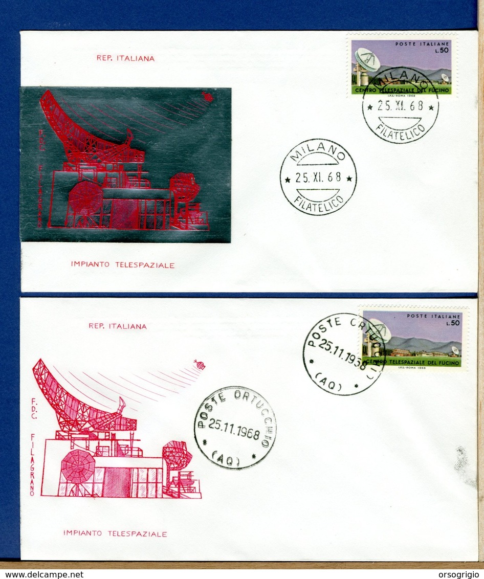 ITALIA - FDC FILAGRANO  1968  -  FUCINO -  ORTUCCHIO - FDC