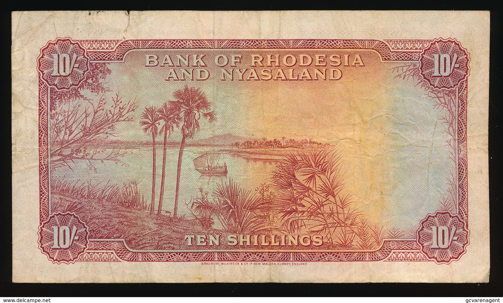 BANK OF RHODESIA AND NYSALAND TEN SHILLINGS 19 JUNE  1959  W / 14   2 SCANS - Rhodesia