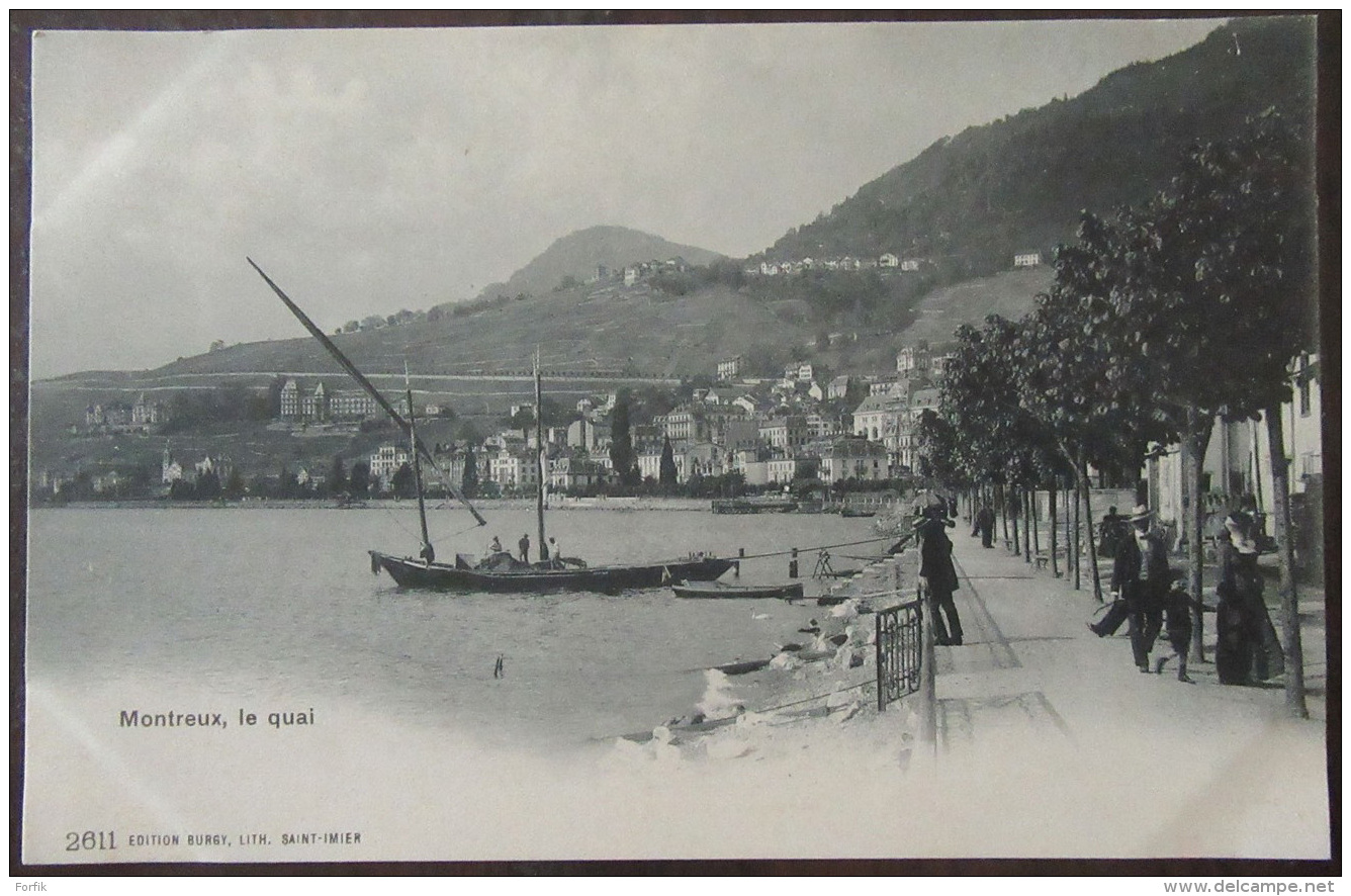 Suisse - Montreux (Vaud) - Carte Postale Précurseur - Le Quai - Animée - Non-circulée - Montreux