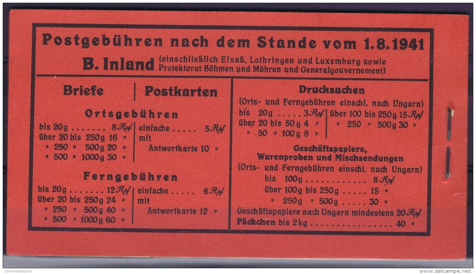 Germany Markenheft 48.3 Postfrisch/neuf Sans Charniere /MNH/**  Left Top Outside Small Fold - Booklets