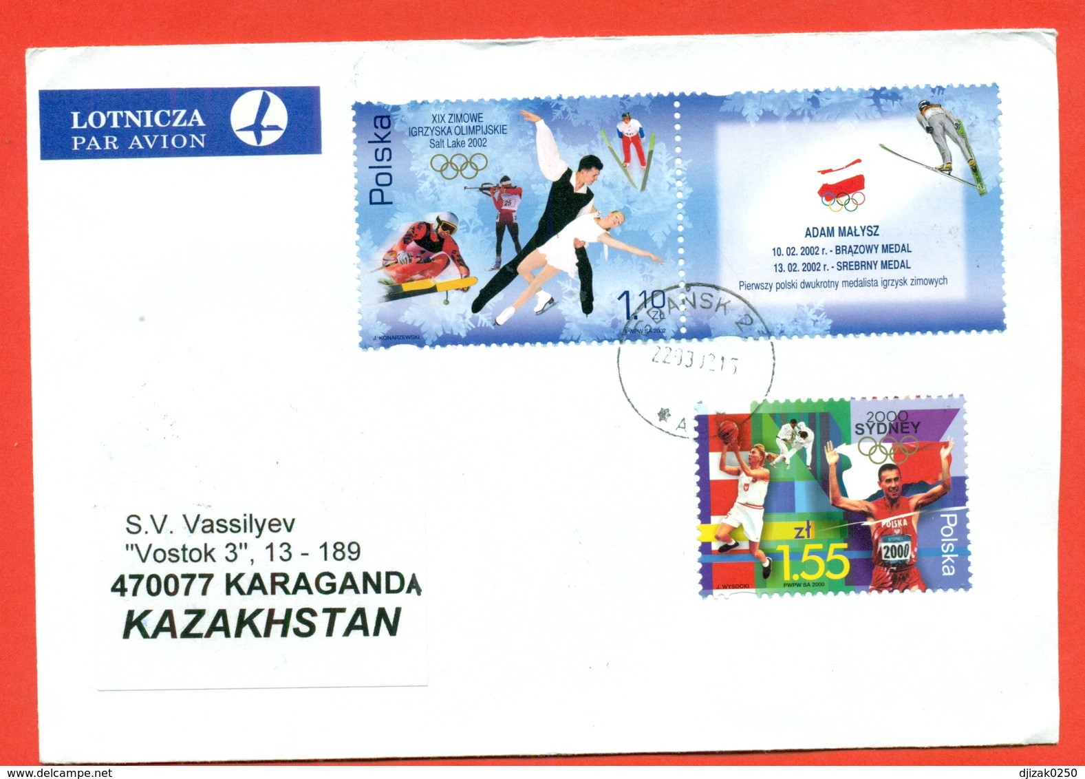 Poland 2002.Olimpiades. The Envelope Passed The Mail.Airmail. - Covers & Documents