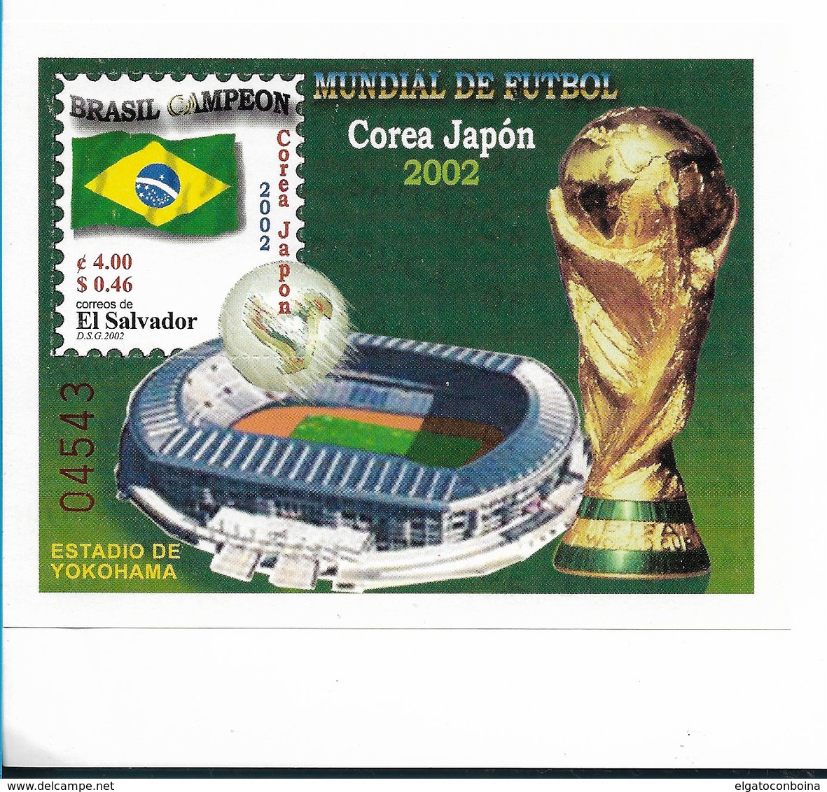 EL SALVADOR 2002, SOCCER WORLD CUP COREA JAPON, FOOTBALL, BRAZIL CHAMPIONSHIP, SCOTT 1565, MINT NH - El Salvador