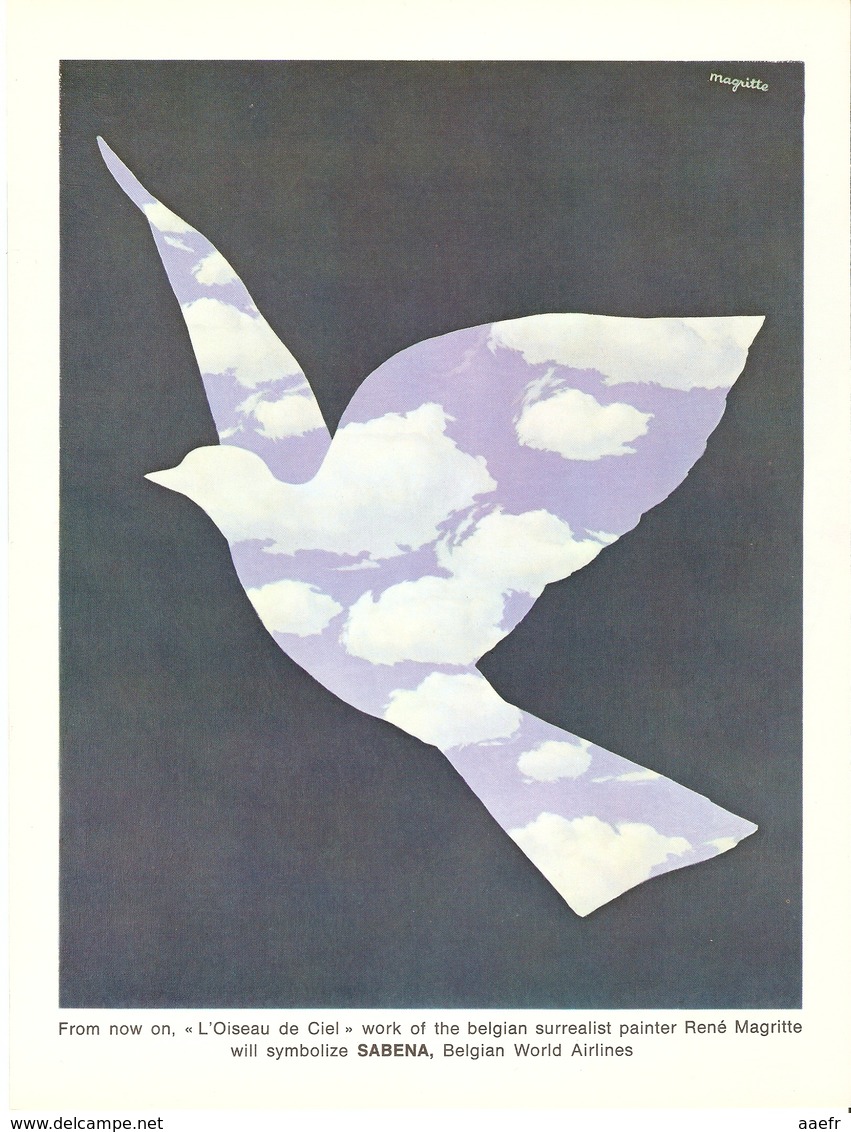 Publicité SABENA - René Magritte - L'oiseau De Ciel - 1966 - Publicités