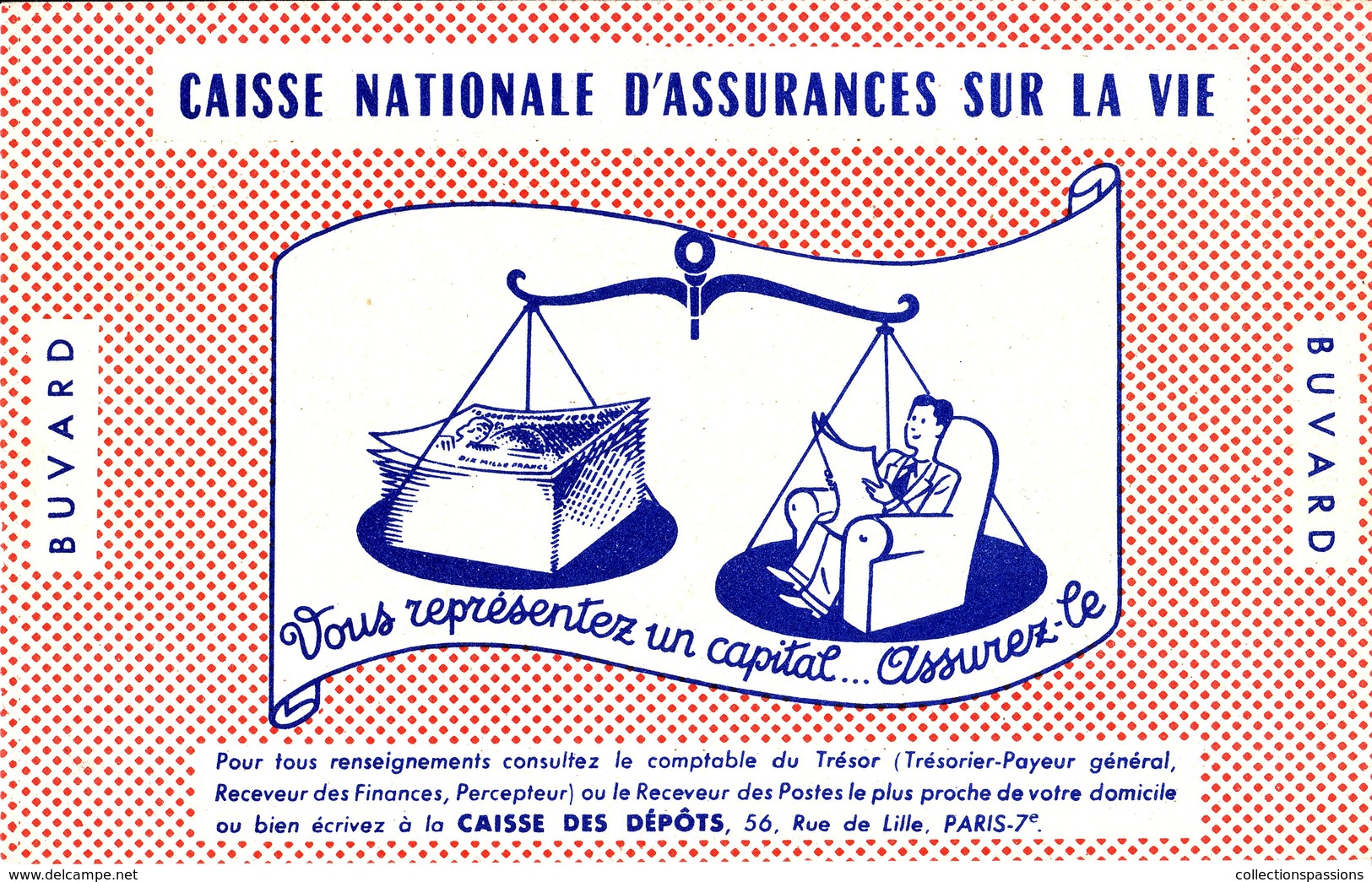 Buvard : Caisse Nationale D'assurances Sur La Vie - NEUF - - Banco & Caja De Ahorros