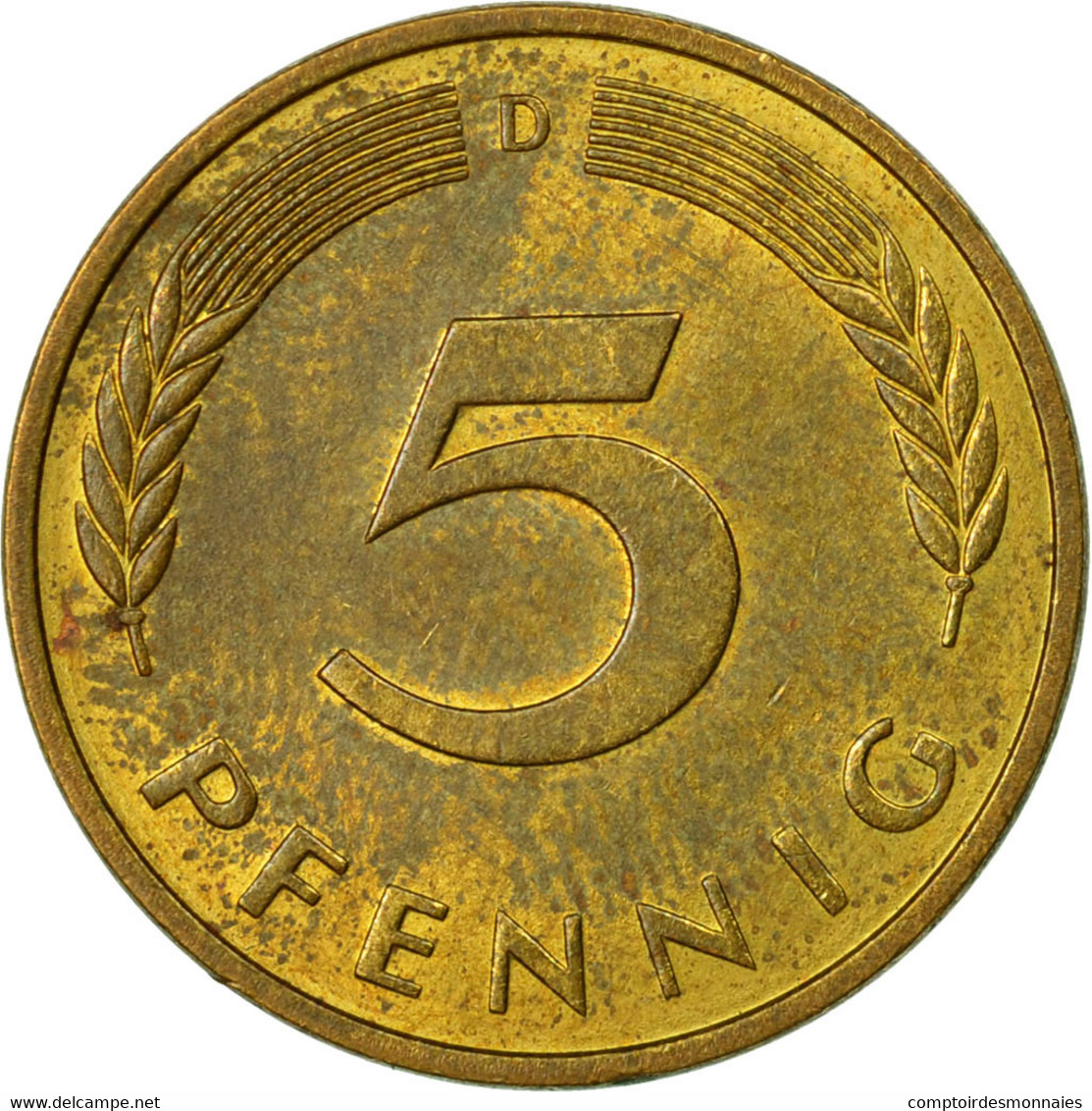 Monnaie, République Fédérale Allemande, 5 Pfennig, 1980, Munich, TTB, Brass - 5 Pfennig
