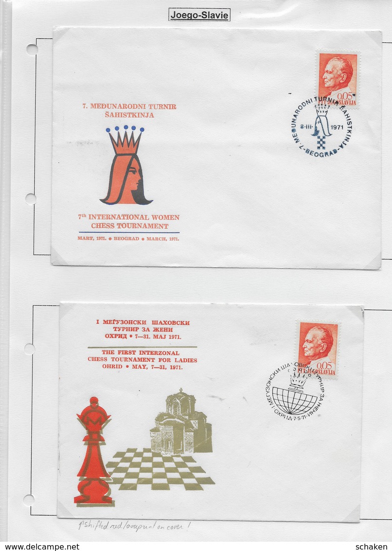 Yugo-Slavia 1972 Chess Ajedrez 2x Cober 1x Interzonal - Otros & Sin Clasificación