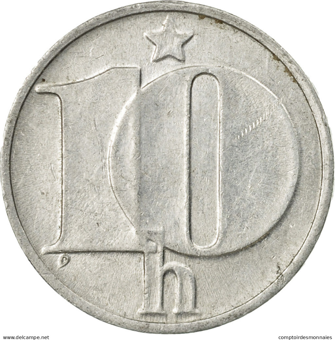 Monnaie, Tchécoslovaquie, 10 Haleru, 1977, B+, Aluminium, KM:80 - Tchécoslovaquie