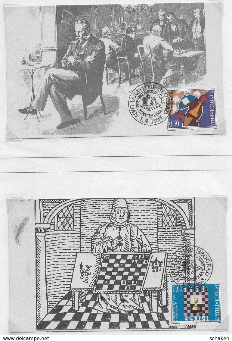 Yugo-Slavia  Chess Ajedrez 4x Max Cards - Other & Unclassified