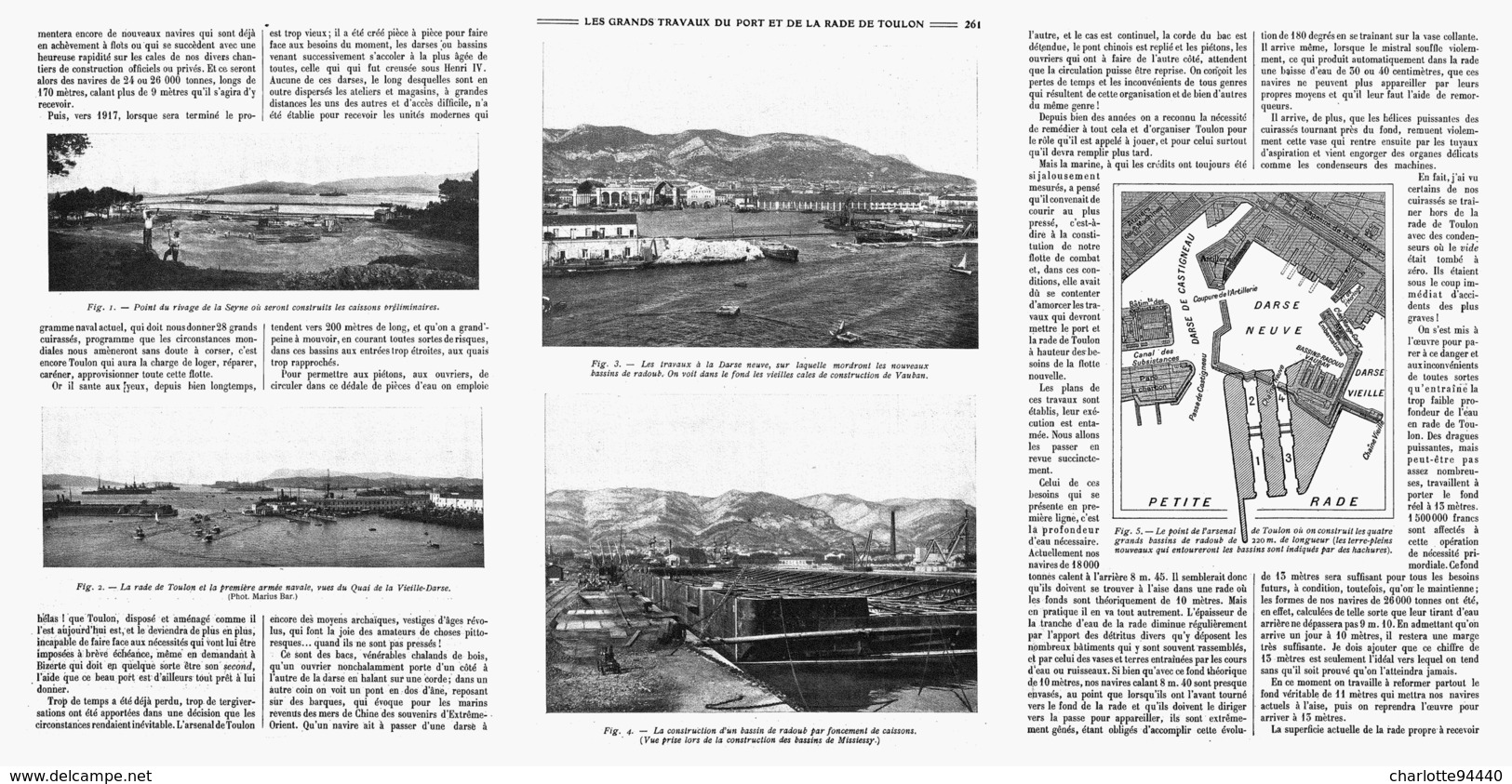 LES GRANDS TRAVAUX Du PORT Et De La RADE De  "  TOULON "    1913 - Côte D'Azur