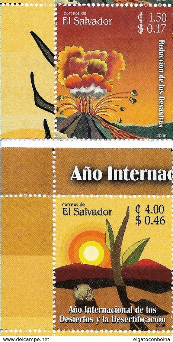 EL SALVADOR 2006, DESERTIFICATION AND DISASTER REDUCTION, SET OF 2 VALUES, SCOTT 1652-3, COMPLETE, MNH, MINT NH - El Salvador