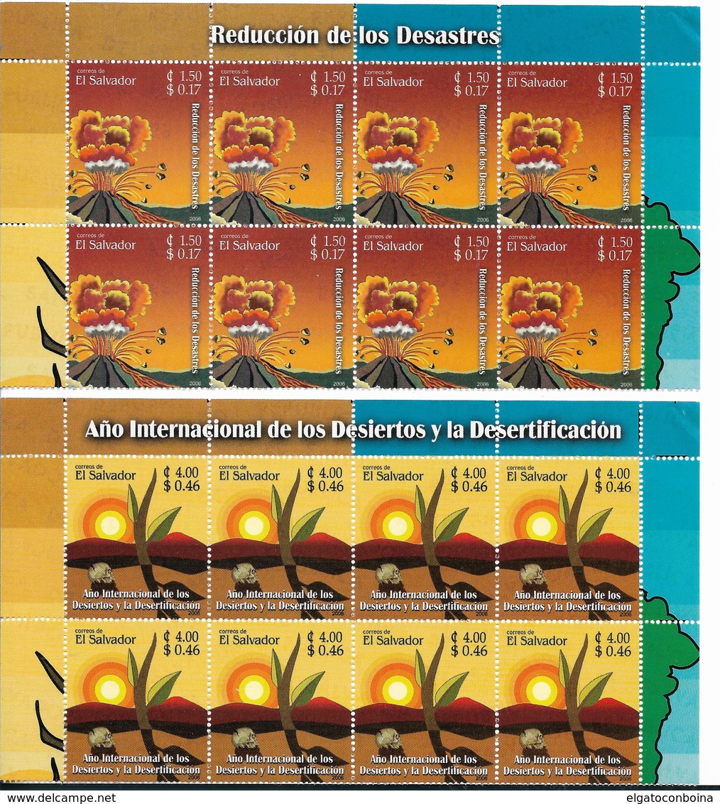 EL SALVADOR 2006, DESERTIFICATION AND DISASTER REDUCTION, SET OF 2 VALUES, SCOTT 1652-3, COMPLETE, MNH, MINT NH - El Salvador