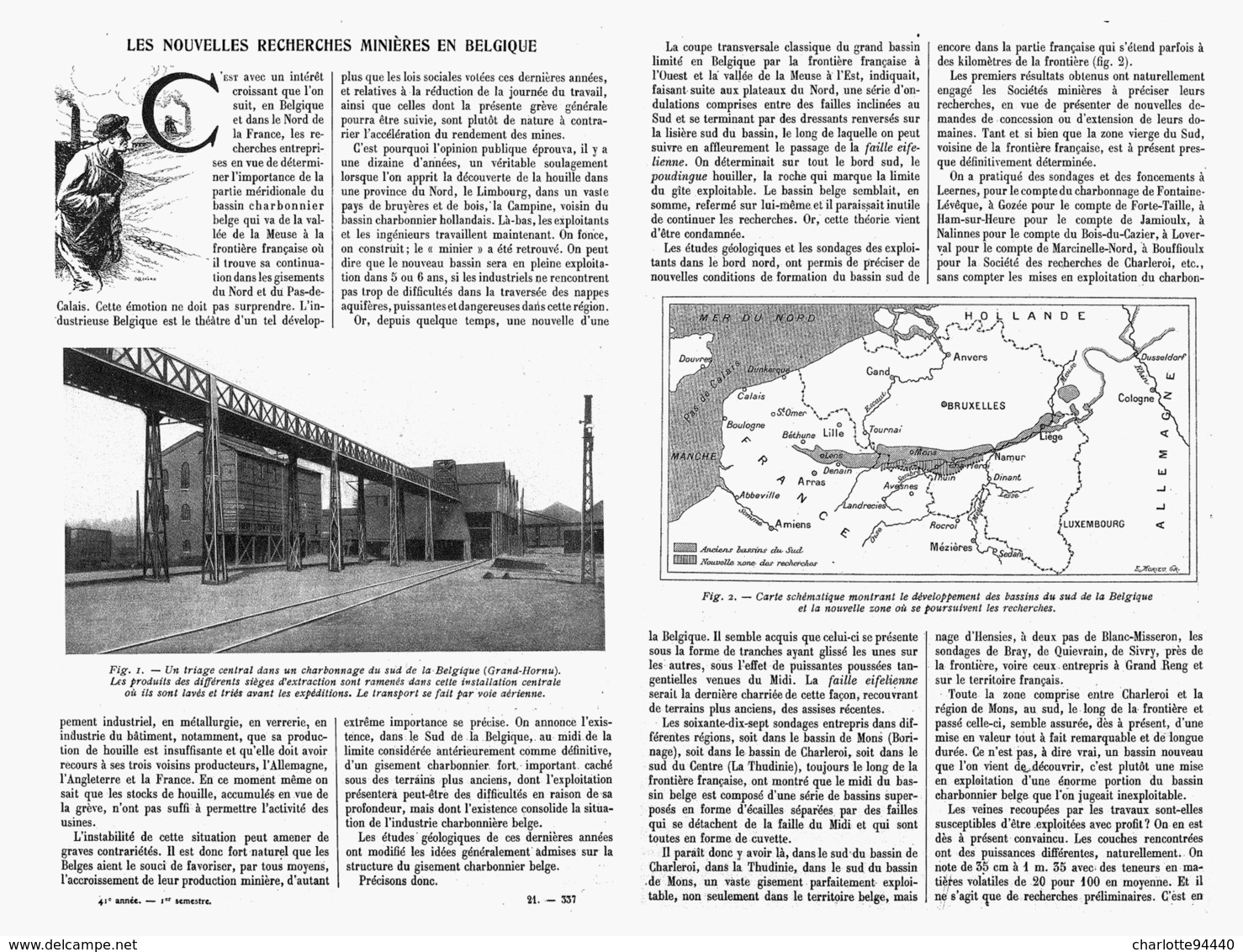 LES NOUVELLES RECHERCHES MINIERES En BELGIQUE  " GRAND-HORNU "  1913 - Belgique