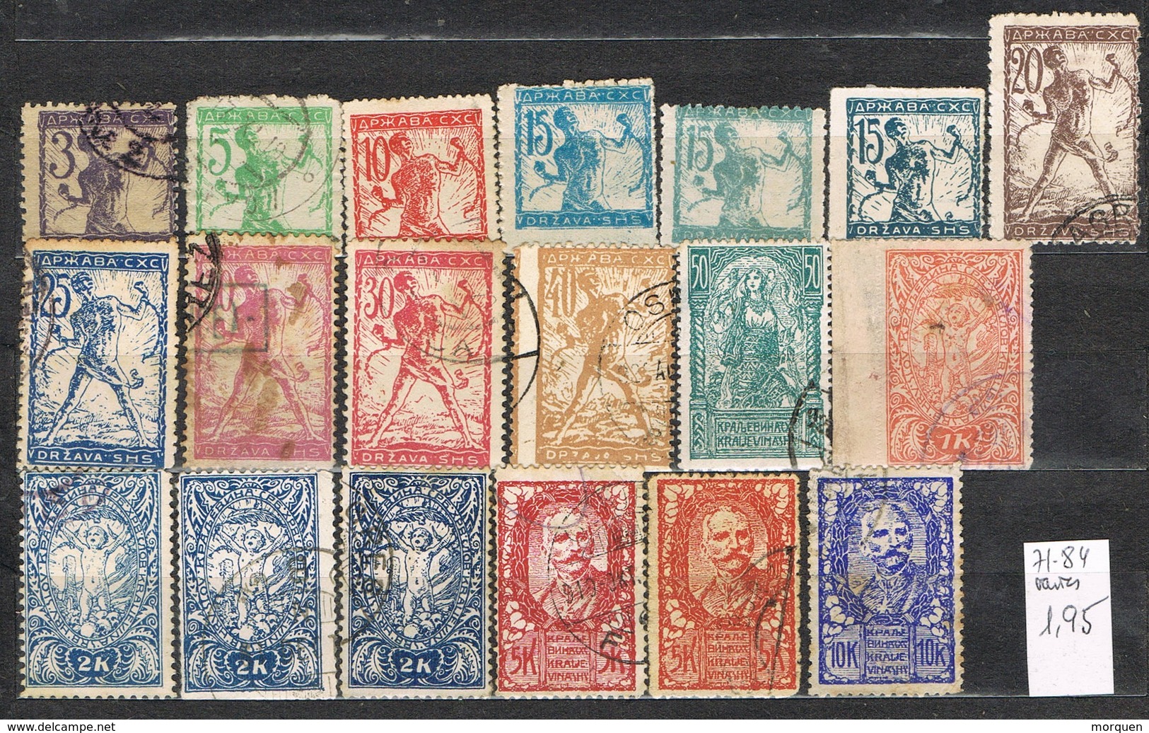 Sellos Yugoslavia, Reino Servios Croatas Slovenos 1919, Yvert  Varios 71-84 º - Used Stamps