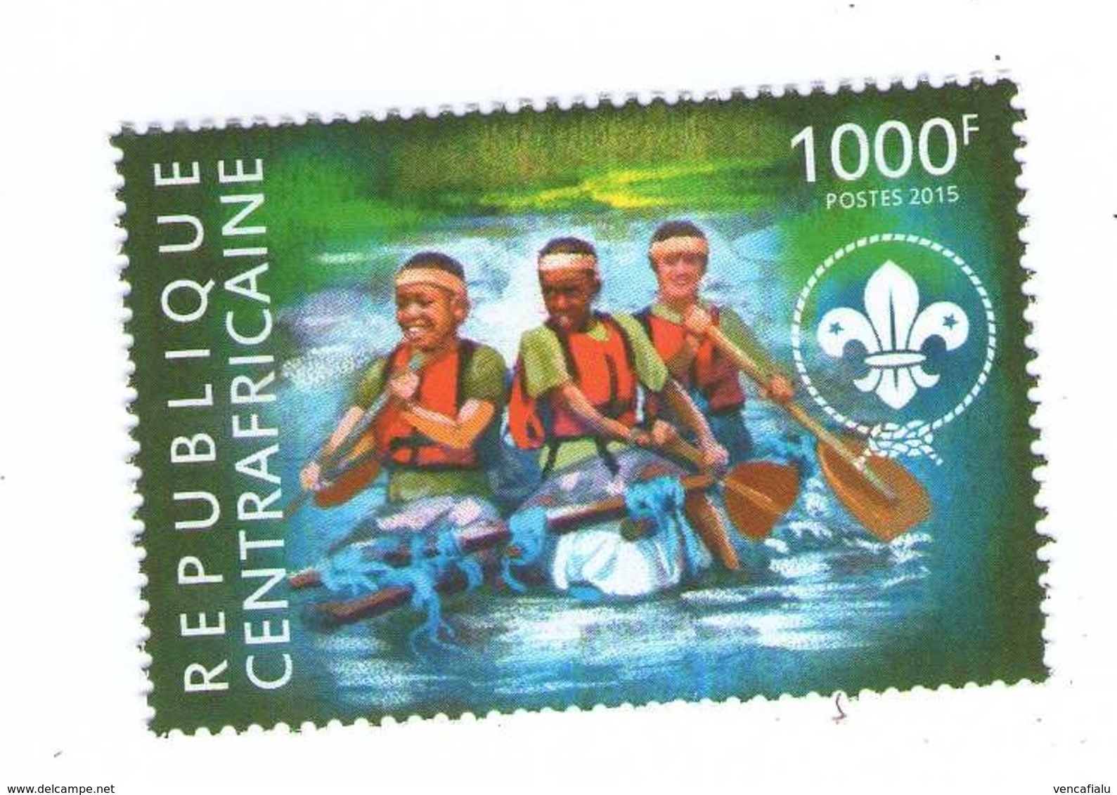 Central Africa 2015 - 1 Stamp, MNH - Rafting