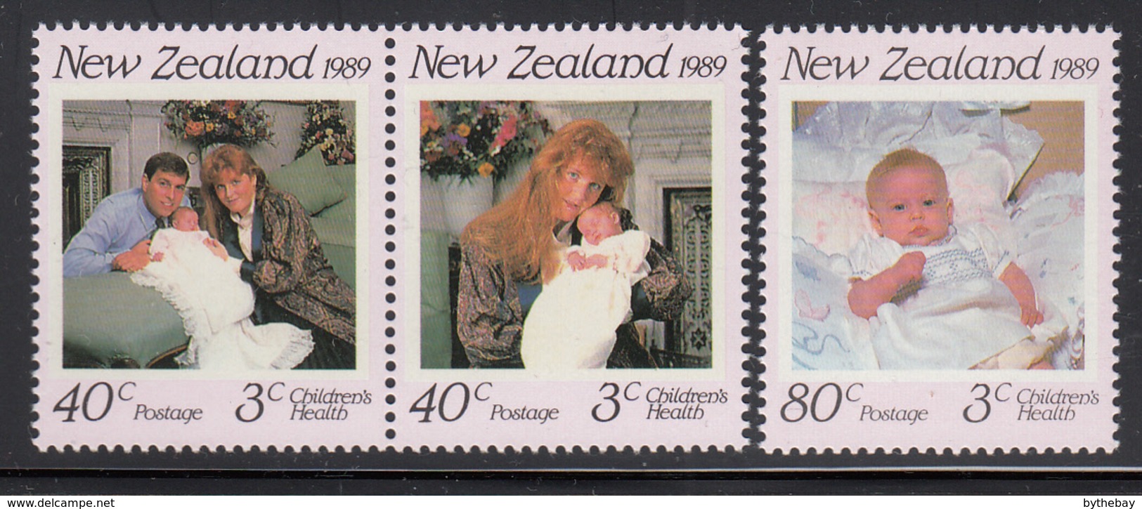 New Zealand 1989 MNH Scott #B134-#B136 Prince Andrew, Sarah, Princess Beatrice Health Stamps - Neufs