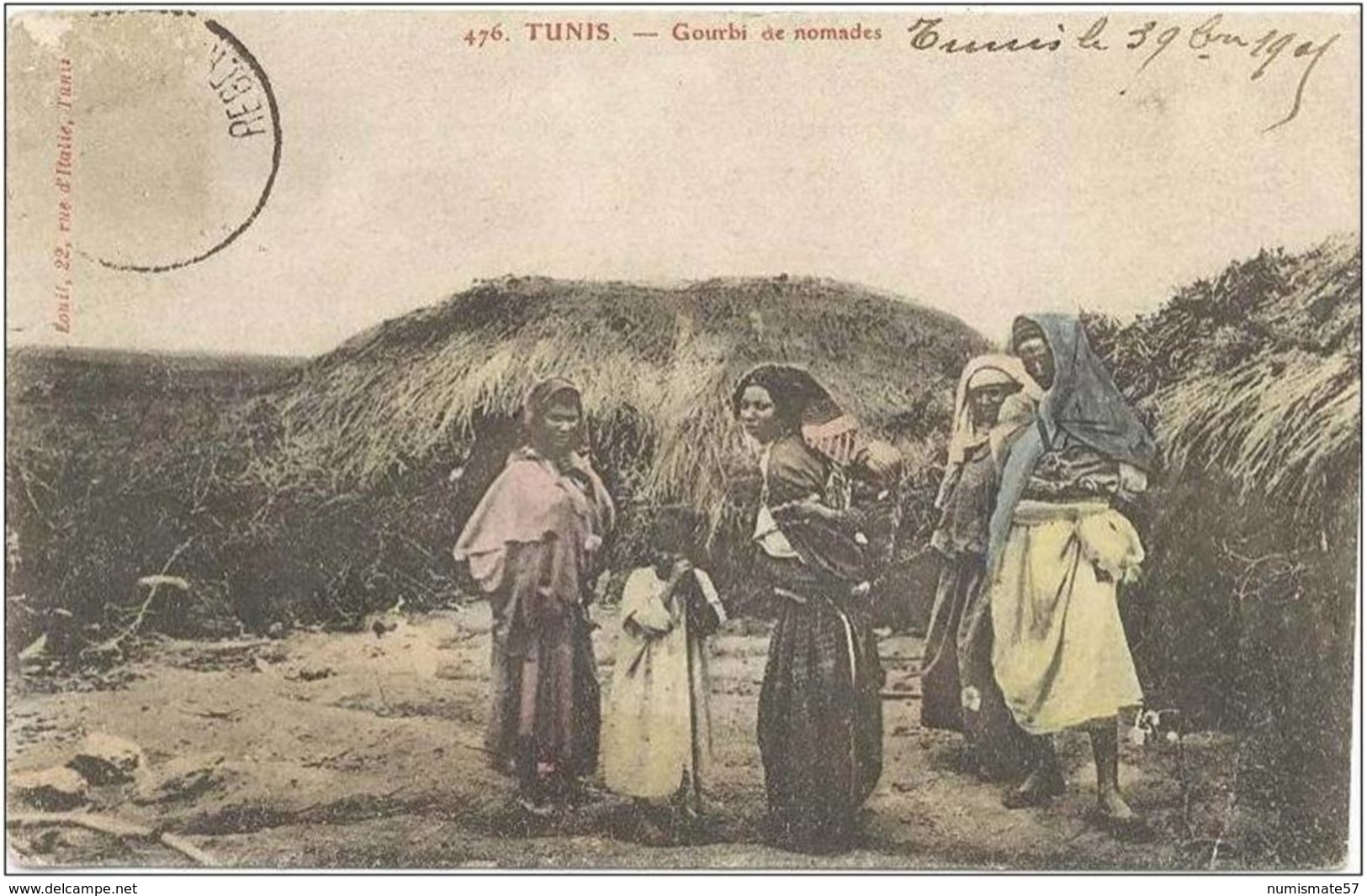 CPA TUNISIE - TUNIS - Gourbi De Nomades - 03/11/1905 - Tunisie