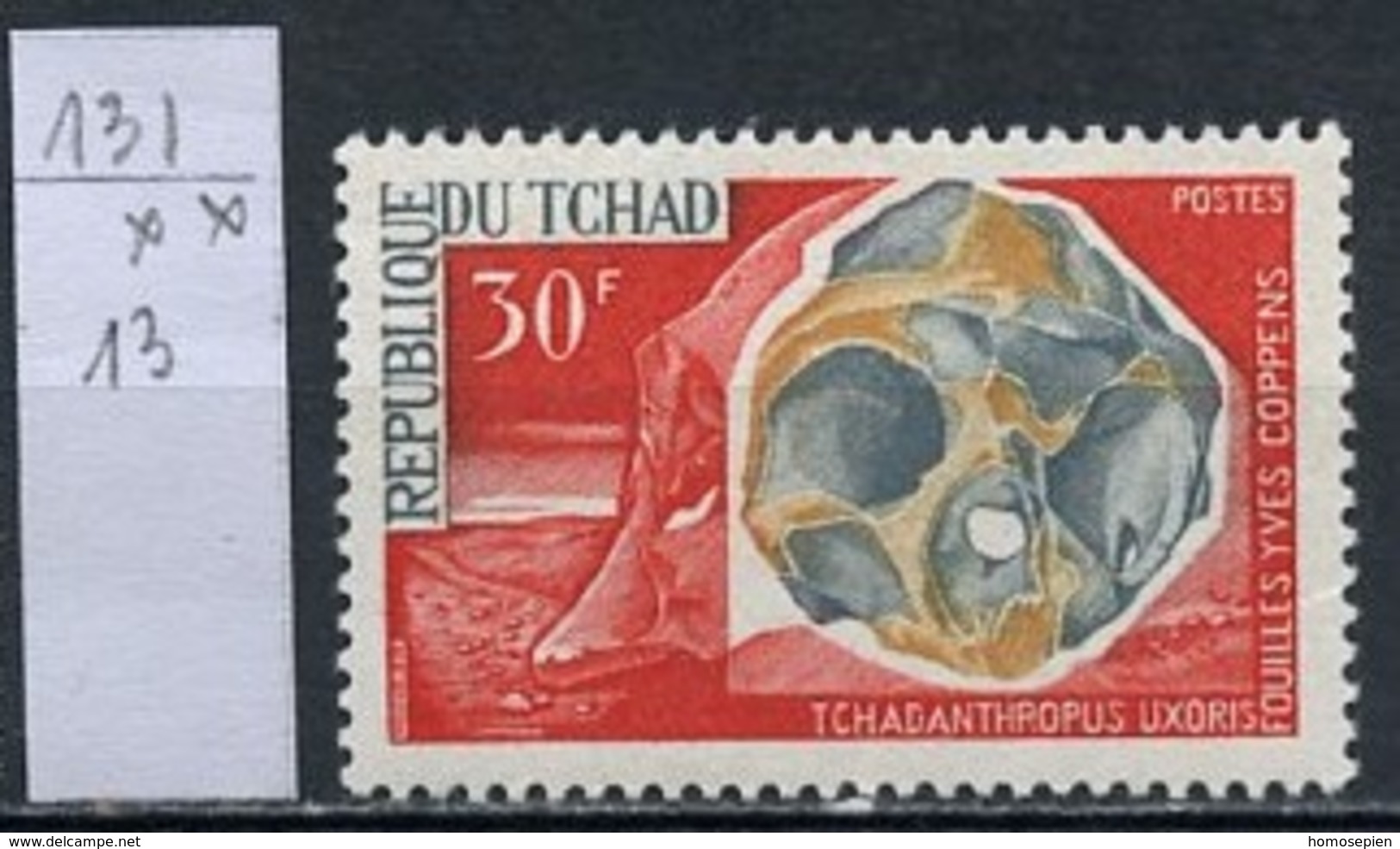 Tchad - Tschad - Chad 1966 Y&T N°131 - Michel N°162 *** - 30f Tchadanthropus Uxoris - Chad (1960-...)