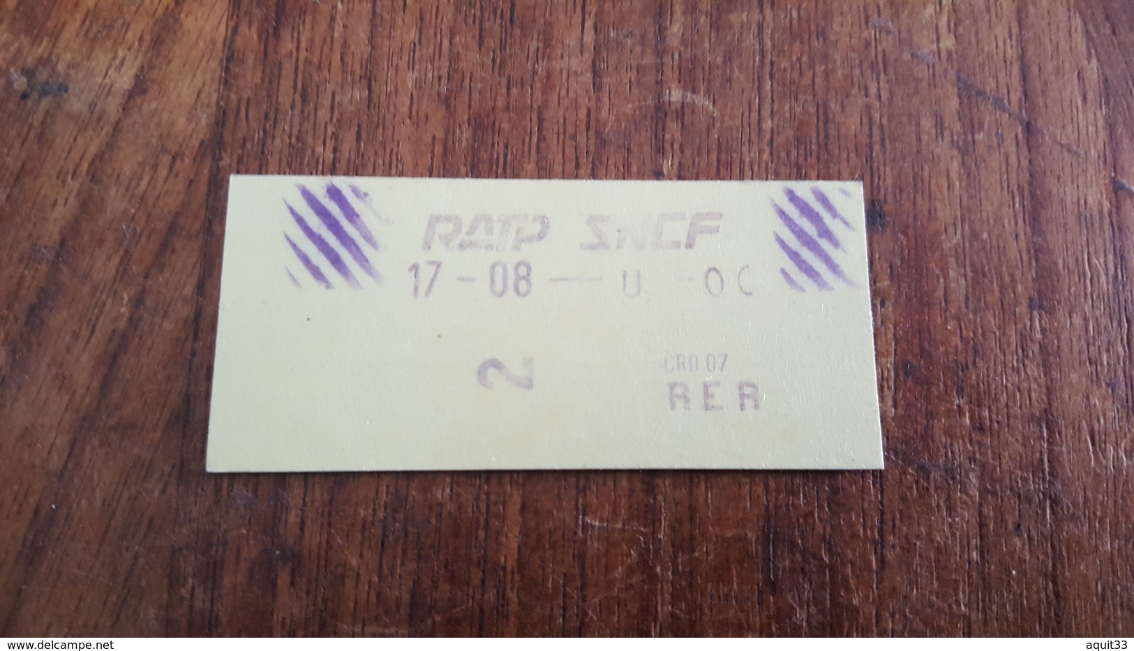 Ticket   RATP SNCF 2 CLASSE - Europa