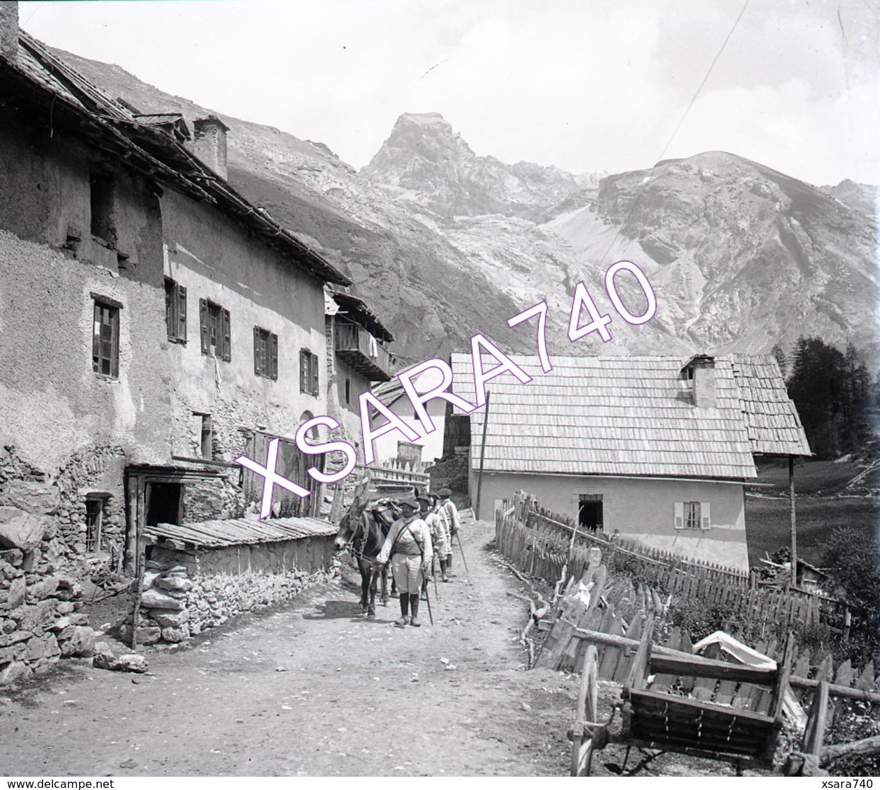 Ubaye Fouillouze Ou Fouillouse Chasseurs Alpins Vers 1895 Plaque De Verre 9 X 8 - Glass Slides