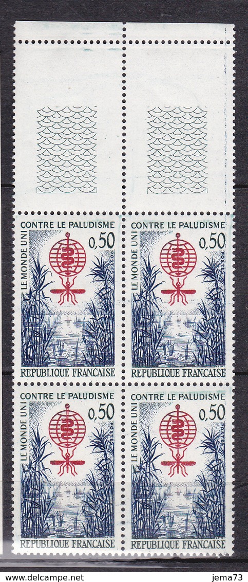 N° 1336 Eradication Du Paludisme: Un Bloc De 4 Timbres Neuf Impeccable - Neufs