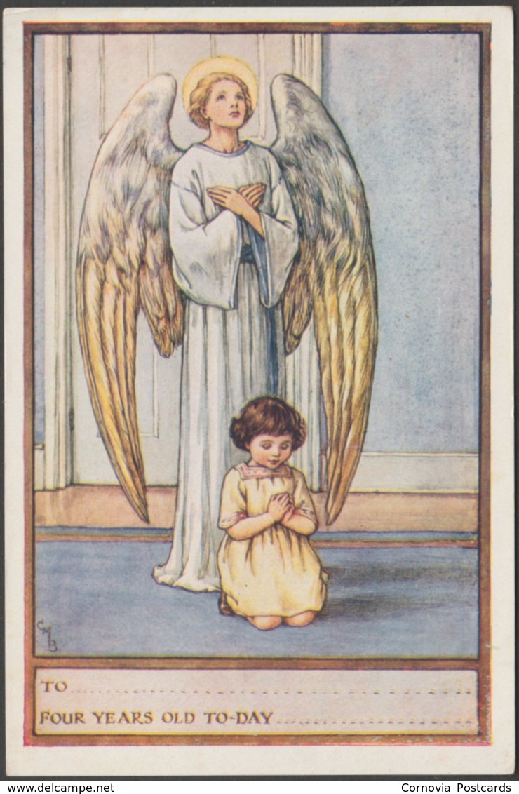 Guardian Angel - Happy Birthday, C.1930s - SPCK Postcard - Birthday