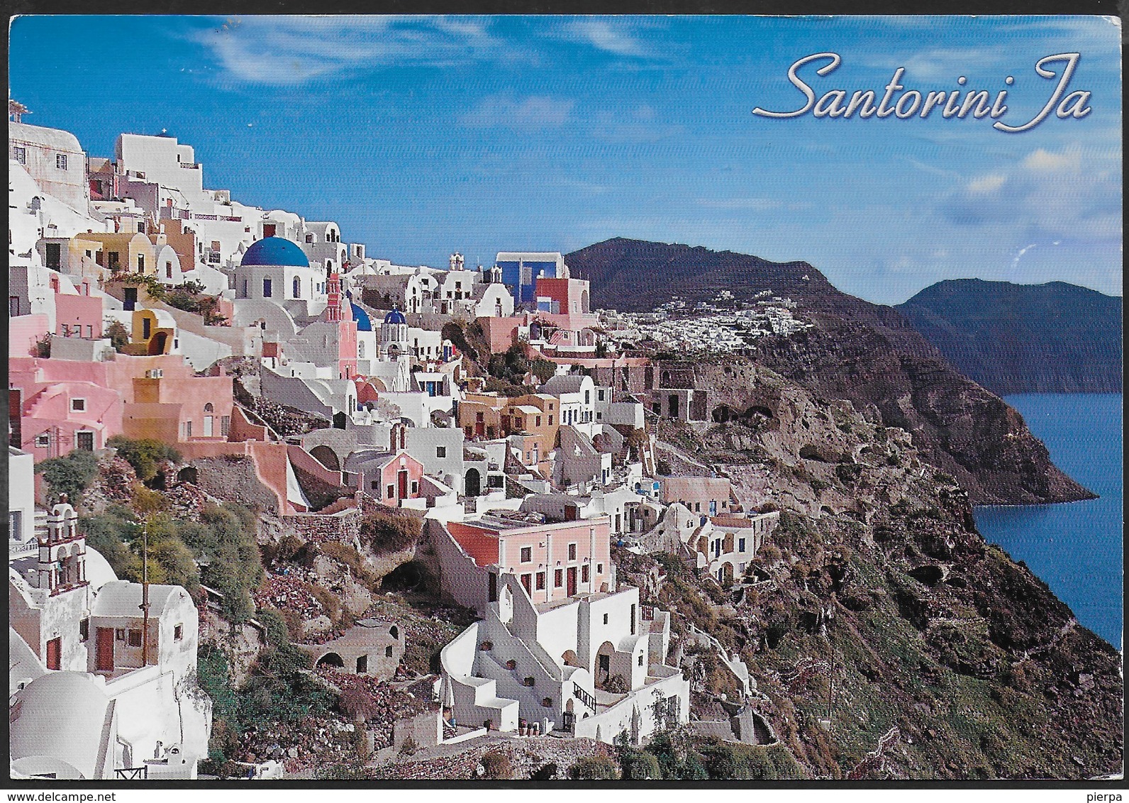 GRECIA - SANTORINI - PANORAMA - FORMATO GRANDE 17X 13 - VIAGGIATA 2012 - Grecia