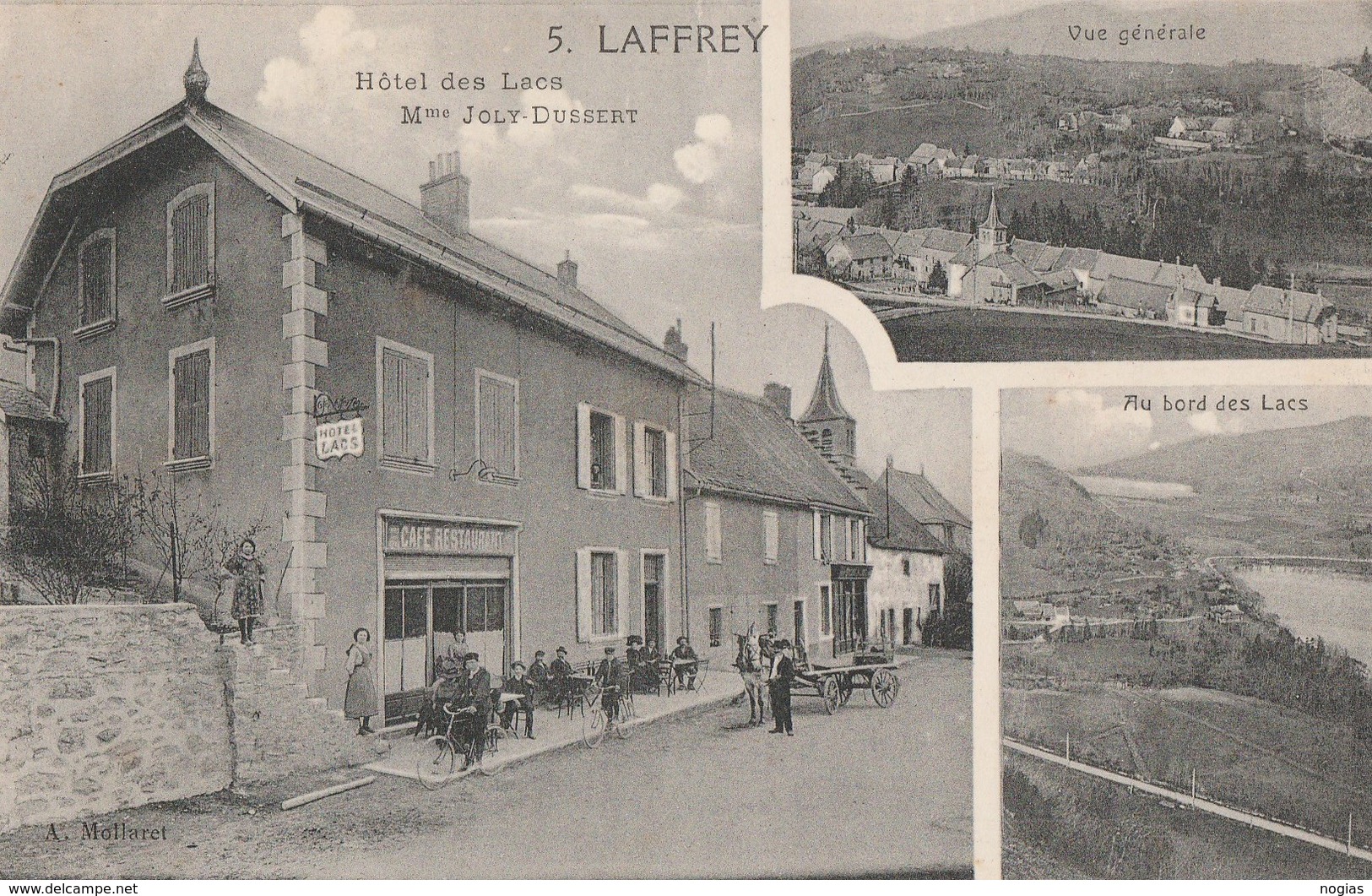 LAFFREY - L'HOTEL DES LACS, CAFE-RESTAURANT MME JOLY-DUSSERT - TRES BELLE CARTE MULTIVUES ANIMEE -  TOP !!! - Other & Unclassified