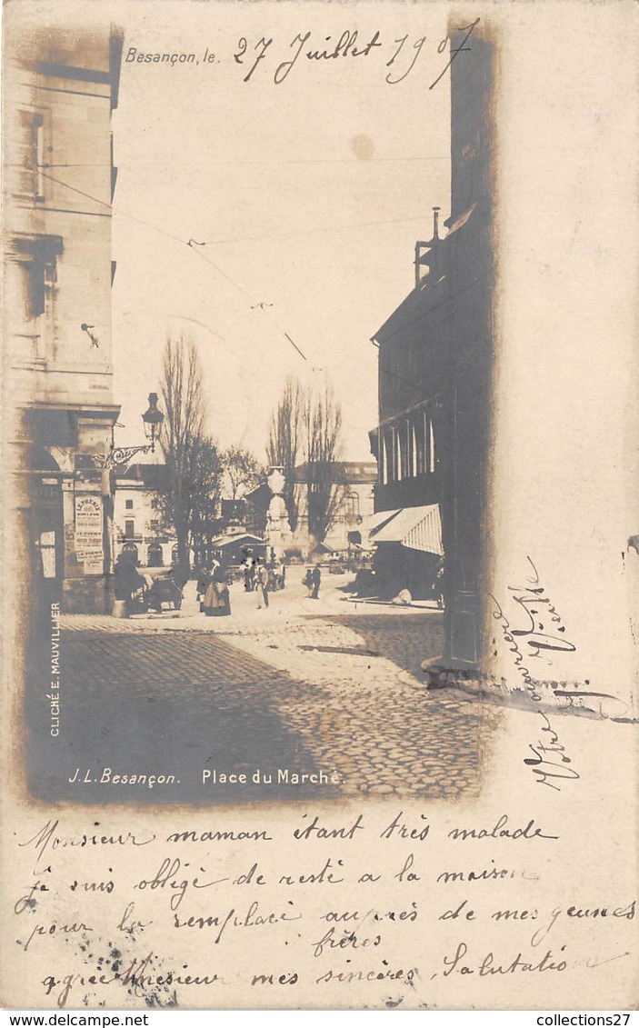 25-BESANCON- CARTE-PHOTO- PLACE DU MARCHE - Besancon