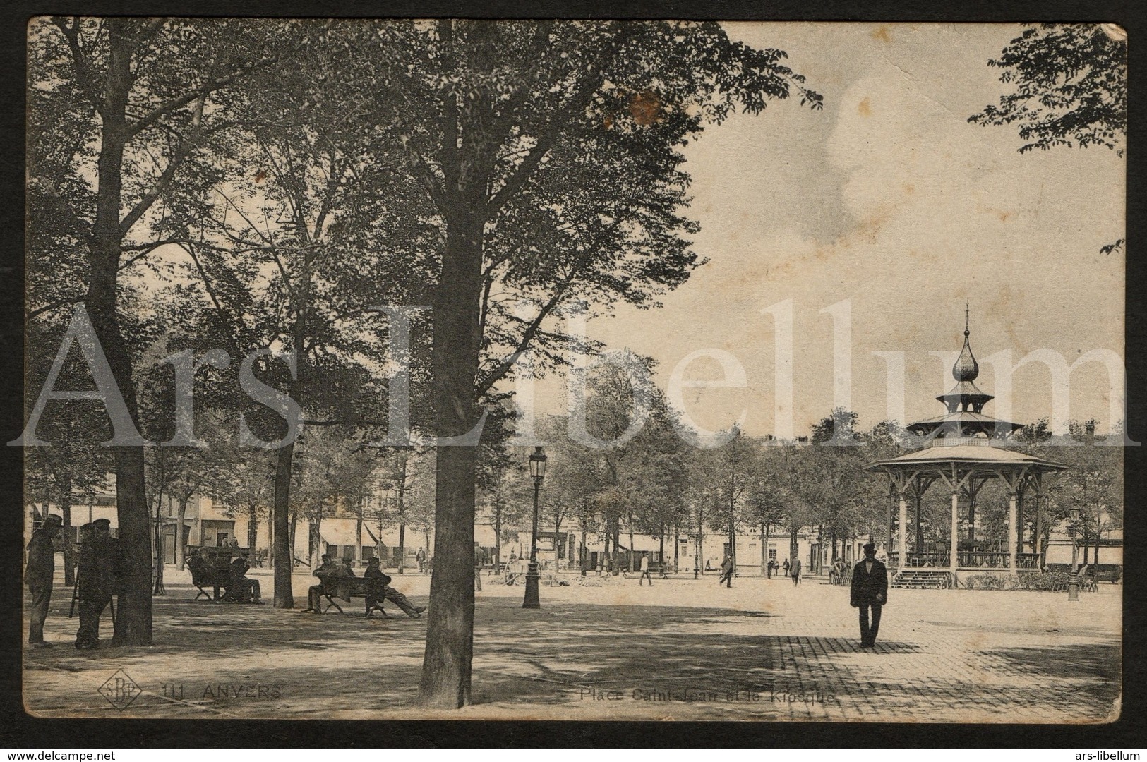 Postkaart / Postcard / 2 Scans / Antwerpen / Sint-Jansplein / Kiosk / 1903 (?) - Antwerpen