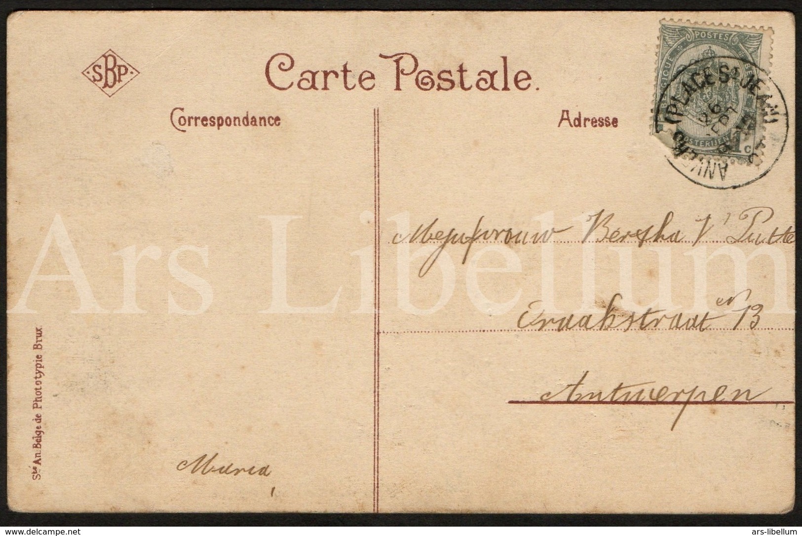 Postkaart / Postcard / 2 Scans / Antwerpen / Sint-Jansplein / Kiosk / 1903 (?) - Antwerpen