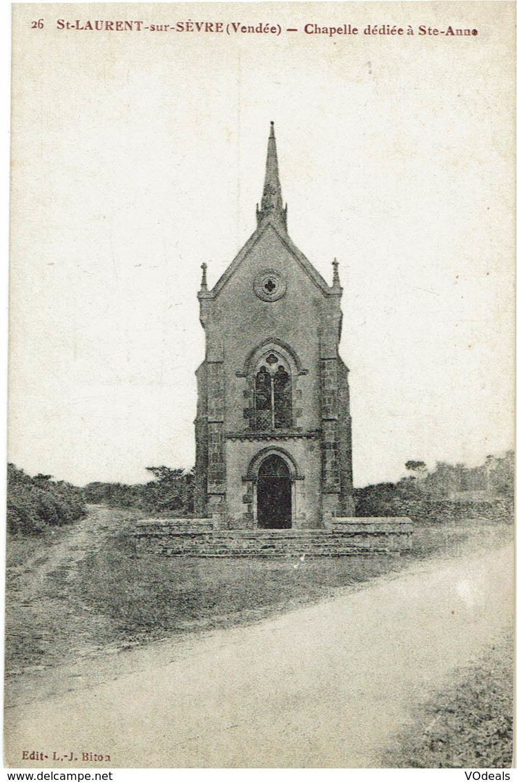 CP - France - (85) Vendée - St-Laurent-sur-Sèvre - Chapelle Dédiée à Sainte-Anne - Talmont Saint Hilaire