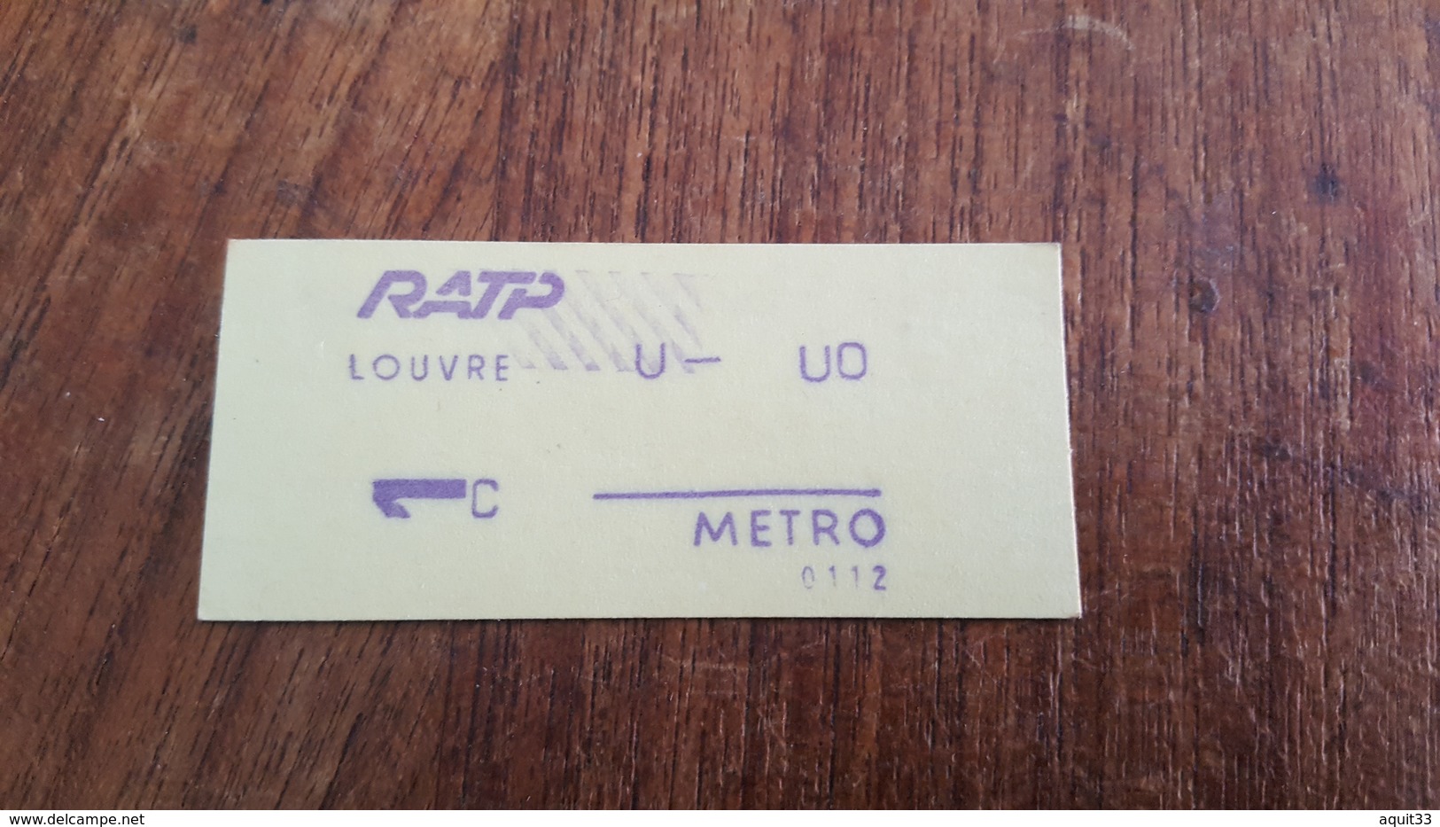 Ticket   RATP METRO  1 CLASSE LOUVRE - Europa