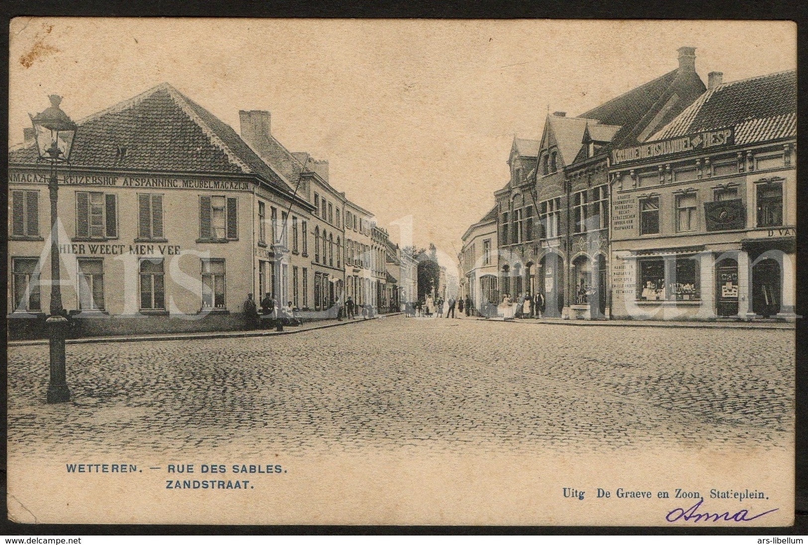 Postkaart / Postcard / 2 Scans / Wetteren / Rue Des Sables / Zandstraat / Uitg. De Graeve - Wetteren