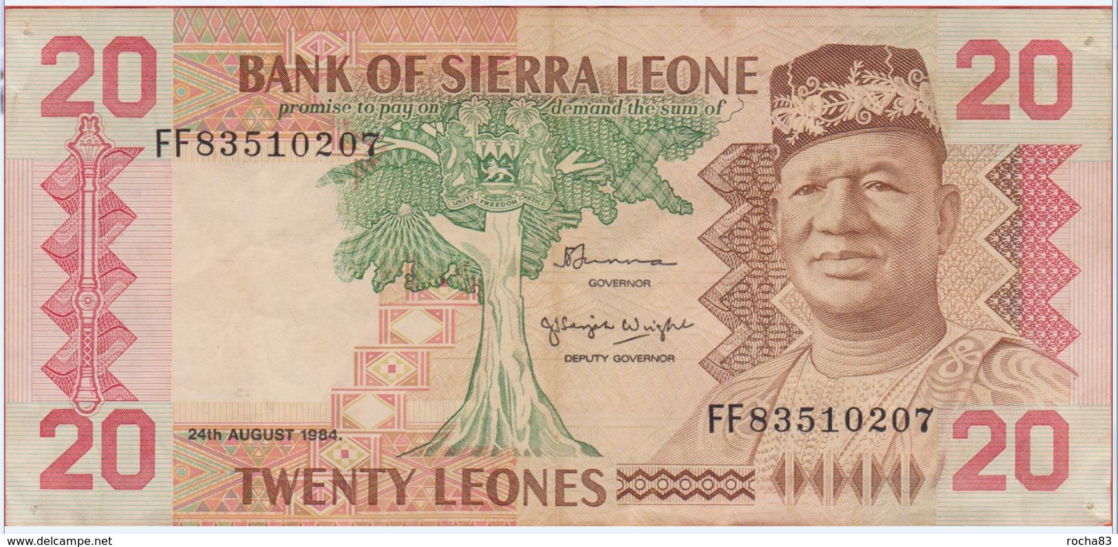 Billet - SIERRA  LEONE - 20 Leone Du 02 08 1984  Pick 14b - Sierra Leone