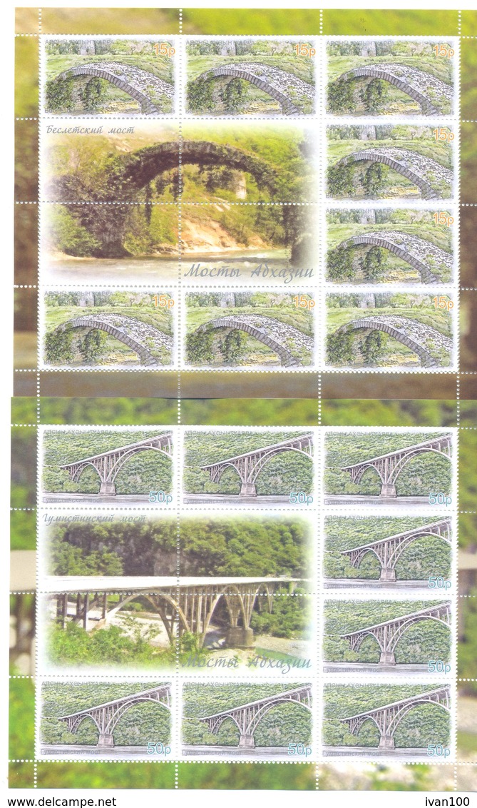 2018. Abkhazia, Bridges Of Abkhazia, 2sheetlets Perforated, Mint/** - Ungebraucht