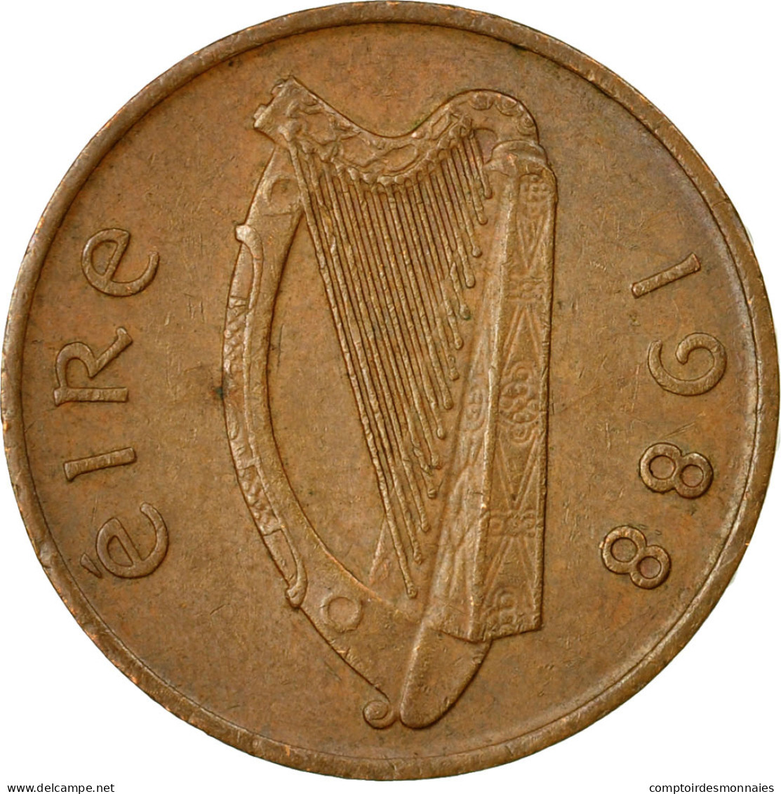 Monnaie, IRELAND REPUBLIC, Penny, 1988, TB+, Copper Plated Steel, KM:20a - Irlande