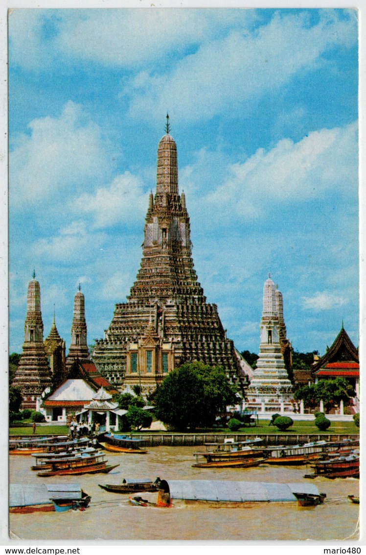 BANGKOK   WAT  AROON   ,TEMPLE  OF  DAWN            2 SCAN      (VIAGGIATA) - Tailandia