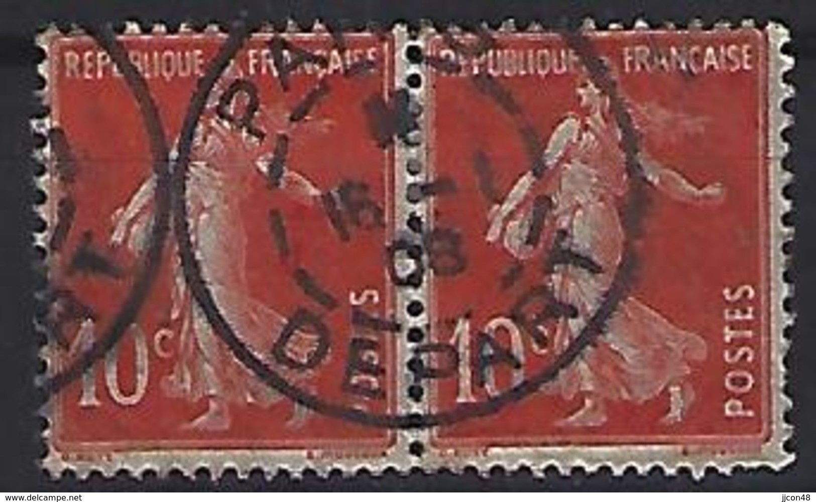 France 1906  Semeuse (o) Yvert 135 /138 "Cachet PARIS DEPART" - 1903-60 Sower - Ligned