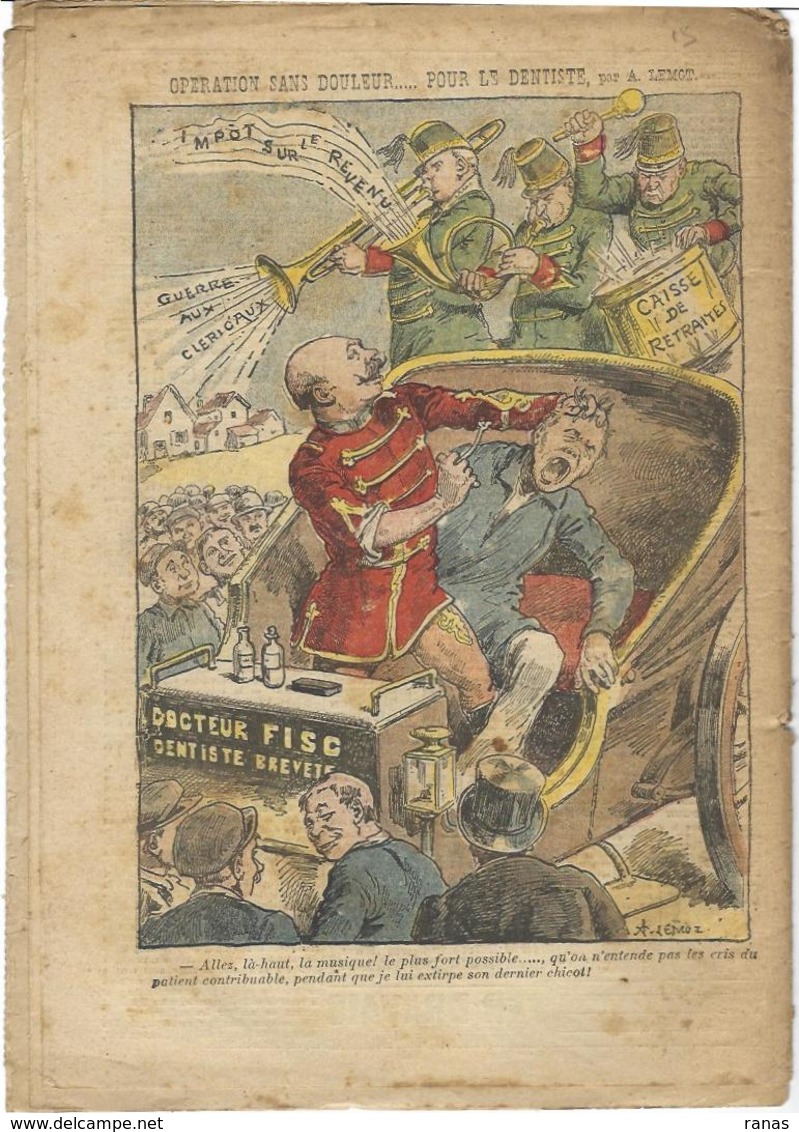 Dentiste Dent Dentisterie Dental Denaire Arracheur De Dents  Le Pélerin N° 1627 De 1903 - Autres & Non Classés
