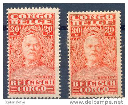 Congo Belge Ocb Nr : 137 * MH  2 Versies  (zie Scan Als Voorbeeld ) Stanley - Neufs