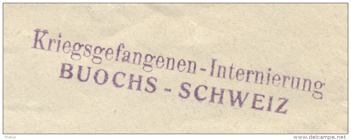 Schweiz - 1916 - POW-cover From BUOCHS To Fürigen And Stansstad - Documenten